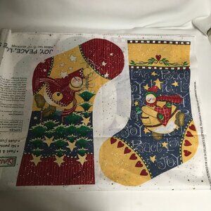 Daisy Kingdom Fabric Cut & Sew Christmas Stocking Joy Peace Love Folks Snowman